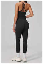 Summer Seamless Yoga Sets Women Outdoor Slimming Sports Tank Top High Waist Hip Lifting Leggings Gym Fitness Suits Tracksuit