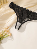 Women's Sexy Lace Set Push Up Embroidered Flower Fun Transparent Underwear Seamless Comfortable Close Fitting Underwear Set 2099