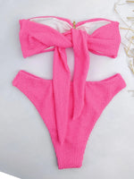 2026 Bandeau Bikinis Starfish Swimsuit Women Sexy Padded Swimwear Female Solid Beachwear Bathers Bathing Swimming Swim Suit