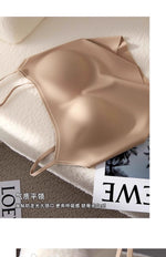Women's Seamless Bras Top - MOYISU Invisible Chest Pad Camisole Anti-Peep Undershirt with Versatile Strap & Flattering Back Cut