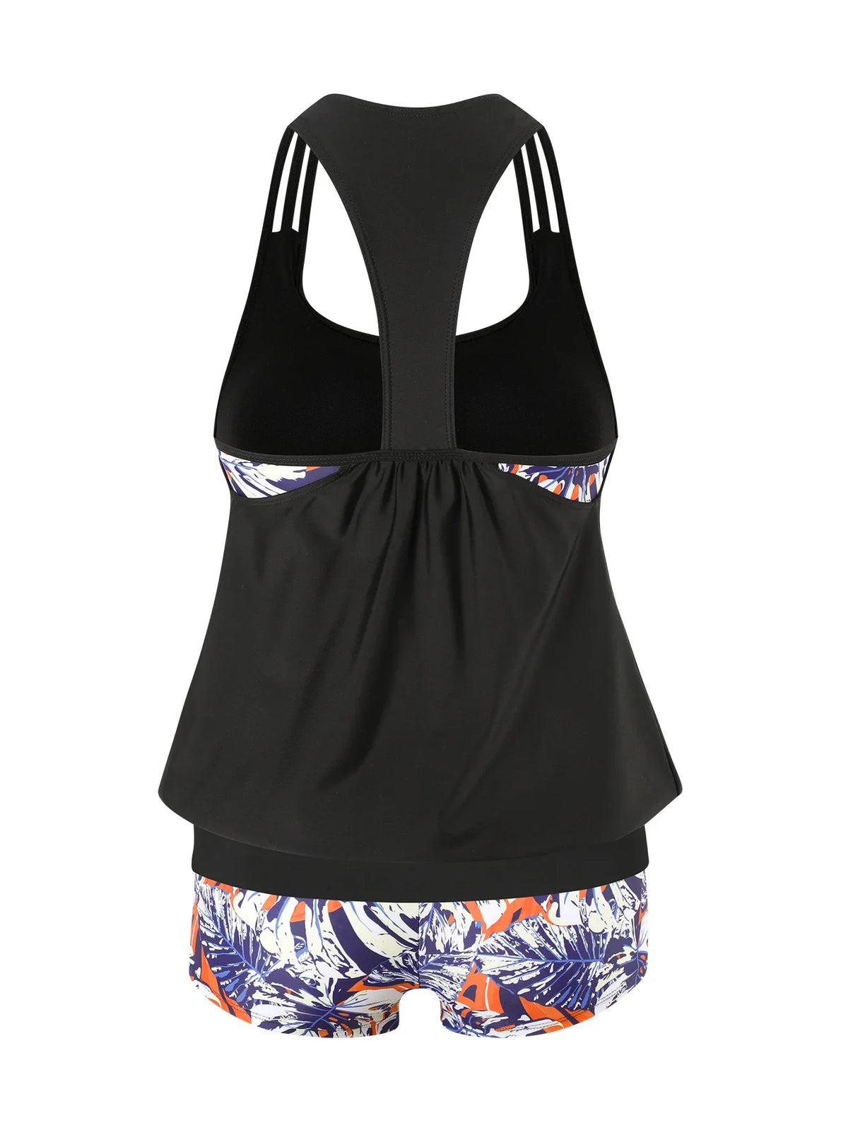 Summer Two Pieces Swimsuits Woman High Waisted Swimwear Female Tankini Sets Beach Wear Bathing Suit Shorts Women Swimming Suit