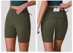 Naked High Waisted Yoga Shorts Women Quick Drying Side Pocket Cycling Pants Outdoor Abdominal and Hip Lifting Sports Shorts