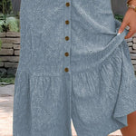 Women's Button Down Ruched Long Dress Summer Beach A-Line Swing Sundress Casual Short Sleeve V-Neck Maxi Dress