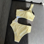 2026 Solid White One Piece Swimsuit Women Sexy Irregular Hollow Out Bikini One Shoulder Backless Monokini Summer Beach Swimwear
