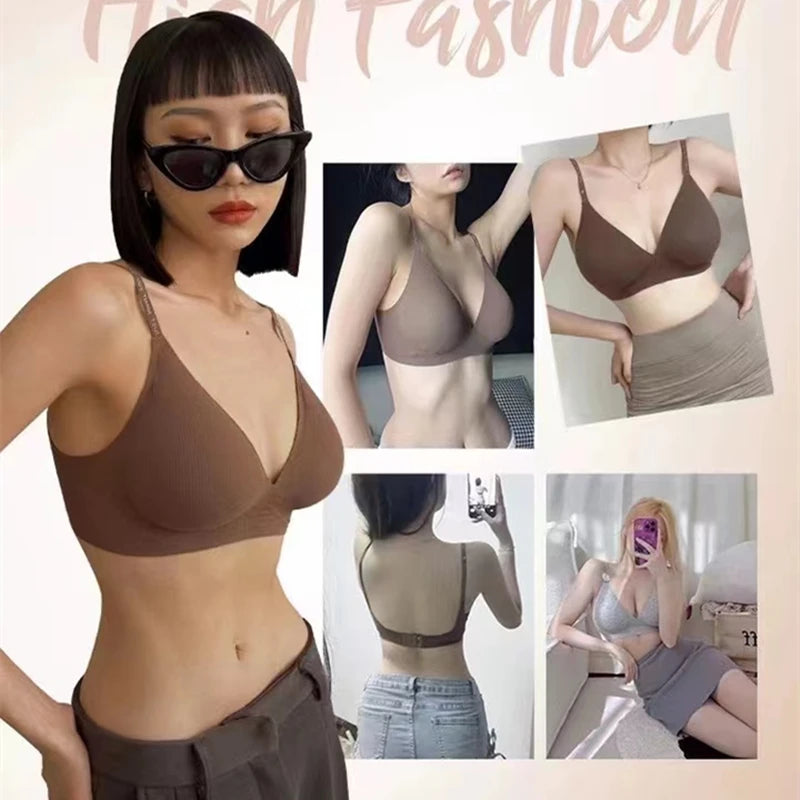 Seamless Bras for Women's Underwear No Steel Ring Anti-sagging Women's Push Up Bra U Back Bralette Backless Bra Sexy Lingerie