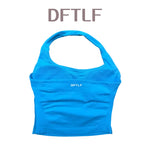 DFTLF Impact Halter Top Women Gym Clothing Backless Seamless Sports Yoga Vest Running Fitness Workout Sleeveless Tank Top