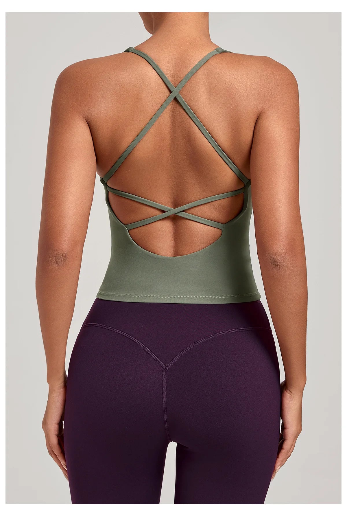 Women Sports Yoga Vest With Cross Shoulder Straps Quick Drying Sexy Yoga Bra Gym Breathablefitness Push Up Training Sports Vest