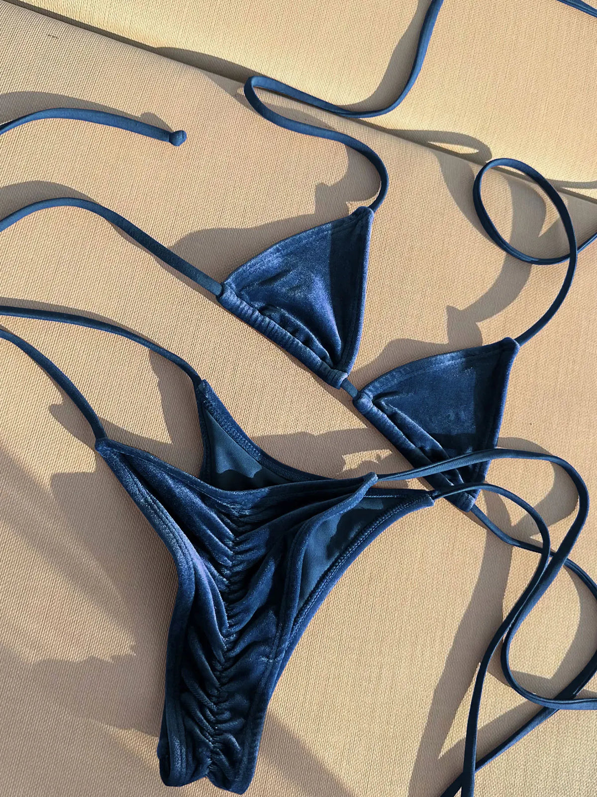 Retro Triangle Lace Up Bikini Women's Bathing Suit Fashion Lady Low Waist Frill Biquini Swimwear Sexy Mujer Swimsuit Beachwear