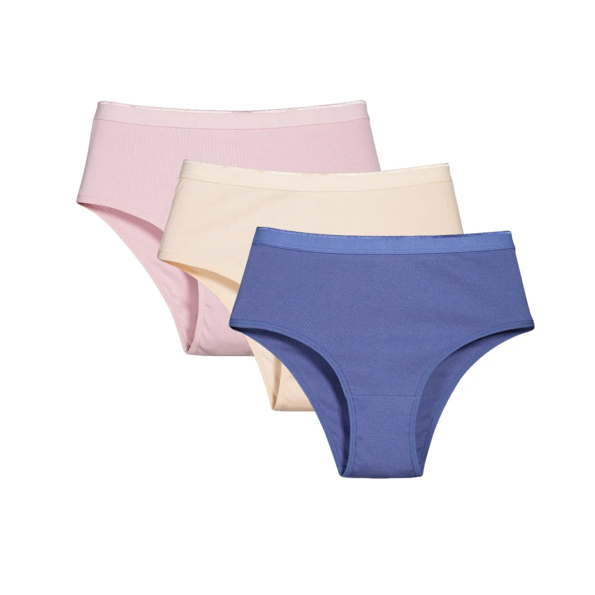 3Pcs/Set Women Cotton Panties High Waist Soft Stretch Briefs Female Underpants Solid Color Comfort Underwear Sexy Lingerie S-L