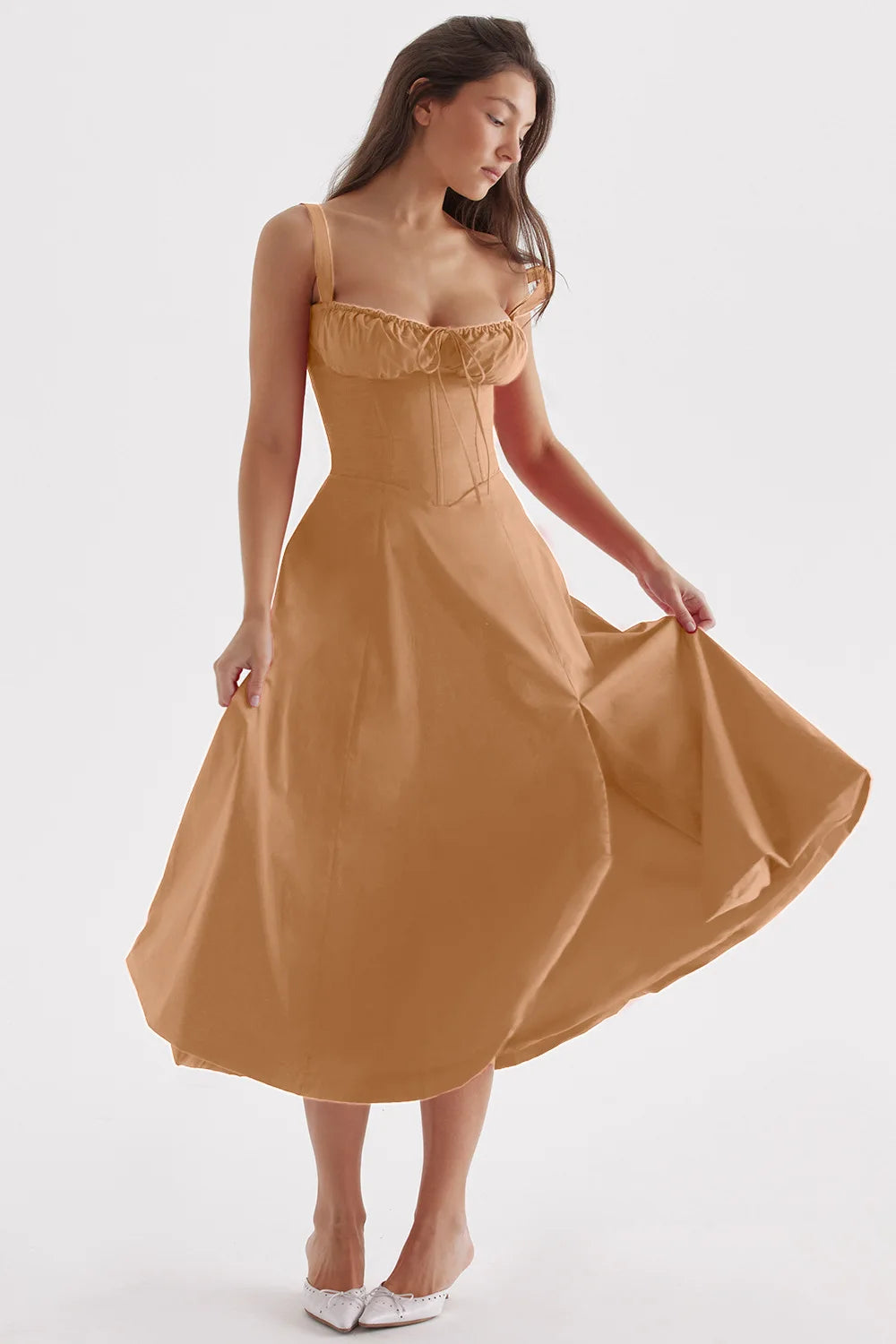 Sexy Low Cut Spaghetti Strap Maxi Dresses For Women Color Flower Printed Chest Wrap Bowknot Leace-up Long Dress Elegant Vestidos