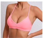 Women's Detachable Strap Yoga Bra Top Seamless Racerback Sweat-Wicking High Support for Yoga Running & Low Impact Workouts