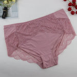 Beauwear Plus Size Women's Underpants Female Panties Comfort Intimates Lace Underwear Briefs Ice Silk Hollow Out Sexy Lingeries