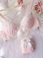School! MOYISU Japanese Embroidery Bra Set Water Lace Thin Cup Push Up Small Chest Cute Bralette Top Teen Girls AU Summer Sale
