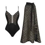 2Pcs Printed Swimsuit Women Sexy Swimwear New Bikini With Long Skirt Female Biquini Push Up Swim Suit Bodysuit Beachwear CoverUp