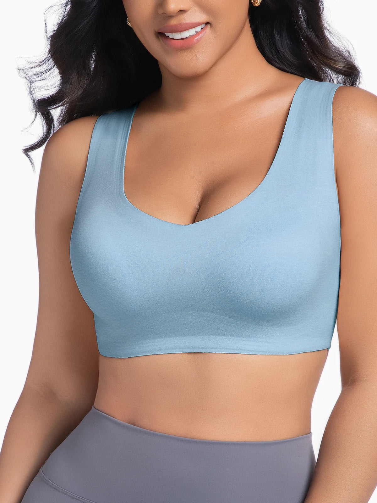 Women's 1 Pack Seamless Thermal Bra Tank Top Fleece-Lined Wireless Removable Pads Comfortable Daily Lingerie forFallWinterWarmth