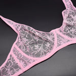 Plus Size Bras For Womens Underwear Underwired Lace Hollow Out Bra Embroidery Sexy Lingerie Brassiere BH Tops 5 Colors