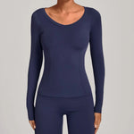 Women's Gym Fitness Shirts Yoga Long Sleeve Running Workout T-Shirts Push Up Sports Top Female Sexy Training Yoga Long Sleeve