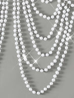 Luxury Pearls Chain Halter Hollow Out See Through Bikini Top Female Swimsuit Women Swimwear Bather Bathing Suit Swim Beach Top