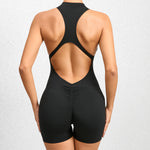 Women Yoga V Backless Jumpsuit Workout Bodysuit Sleeveless Gym Bodycon Sportswear Fitness Yoga Suit One Piece Outfit