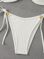 Solid Split Swimsuit Women 2 Piece Triangle Bandage High Cut Thong Bikini Push Up Summer New Sexy Bathing Suit Beachwear