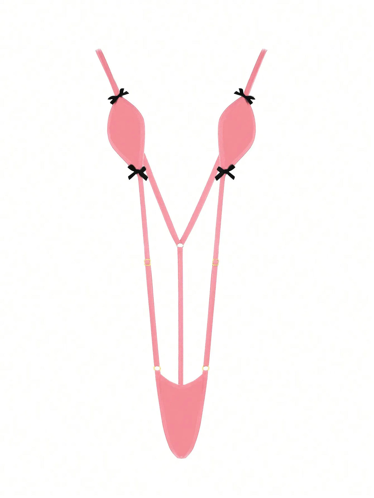 Mini-Bikini Sexy Lingerie,Suspenders Jumpsuit,Added An Adjustable Belt, Featuring Kawaii Bow-Knot,Erotic Swimsuit