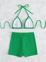 High Waist Bikini 2023 Woman White Swimsuit Women Swimwear with Shorts Bikinis Set Bathing Suits Beachwear Summer Swim Suits