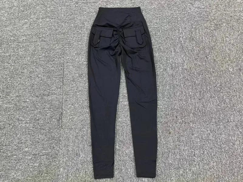 Women's Seamless Yoga Leggings Pants Sports Fitness Peach Hip-lifting Workwear Pocket Tight Trousers Workout Gym Leggings