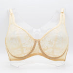 Plus Size Bras For Womens Underwear Underwired Lace Hollow Out Bra Embroidery Sexy Lingerie Brassiere BH Tops 5 Colors