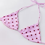 Womens Bikini Sets Dots Print Halter Bra Tops with Swim Shorts Cover-ups 2 Pcs Set Swimsuits Stylish Bathing Suit