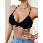 1pcs New Style Letter Decor Women's Bras Wire-Free Padless Women Underwear Breathable Sexy Lingerie Yoga Sport Women's Bras