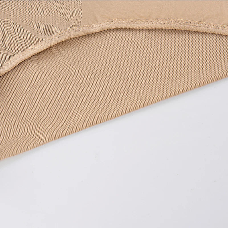 Soft Satin Women's Panties, Fashionable and Sexy Mesh Semi-Transparent Hollow-Out Metal Comfortable Briefs for Women