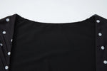 FDYOUI Chic Square Collar Black T-shirts Women's Summer Short Sleeve Polka Dot T Shirt 2026 Girls Clothes Slim Ruched Crop Top