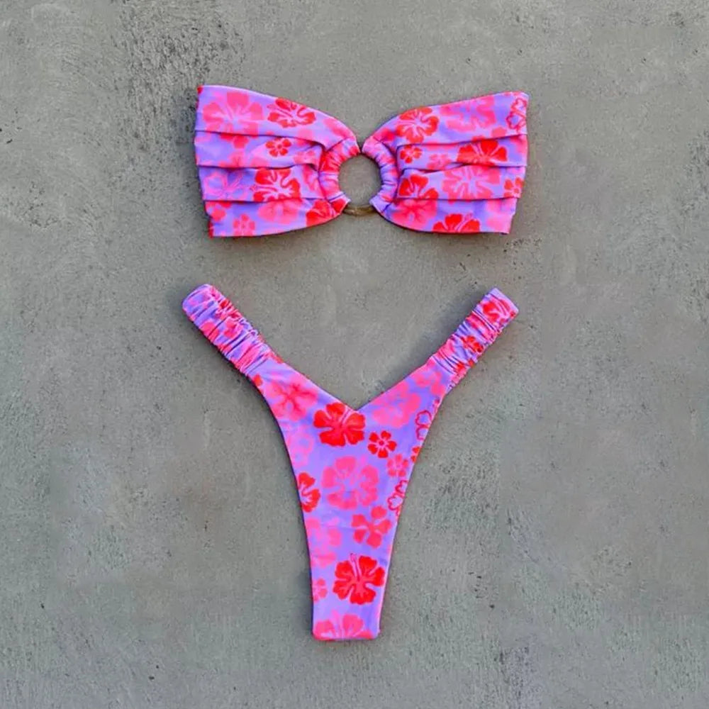 Micro Bikini Push Up Women Swimsuits 2026 Sexy Female Swimwear Brazilian Bikini Set Thong Biquini Swim Suits Print Beachwear