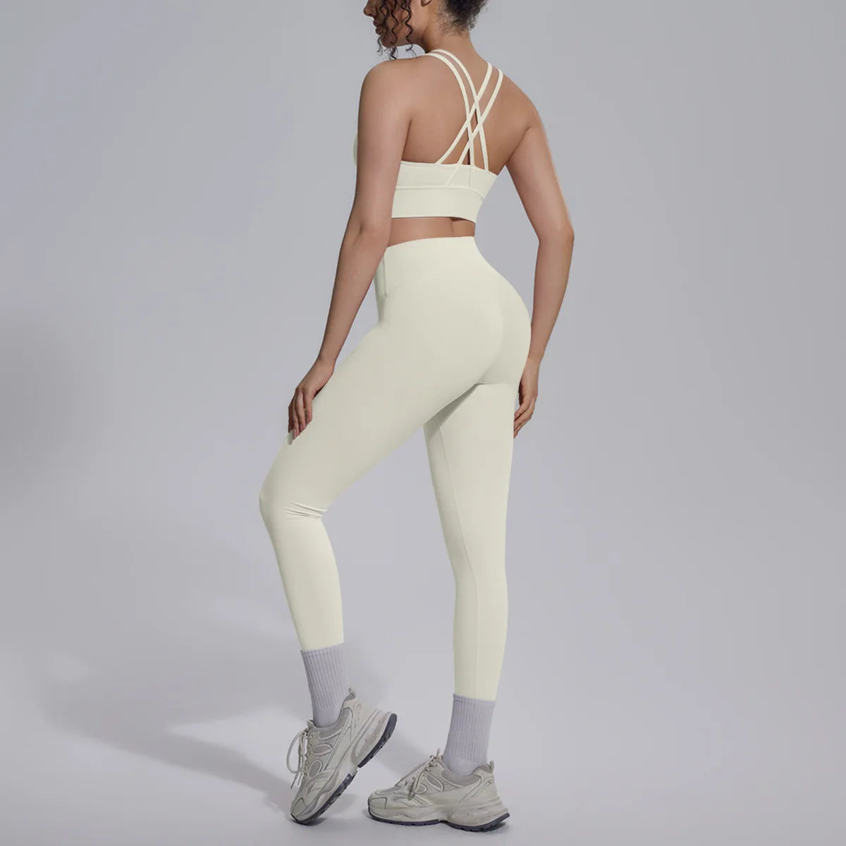 Women's Yoga Set Sports Fitness Running Beautiful Back Slim Fit Bra Hip-lifting High Waist Pants Workout Training Gym Suits