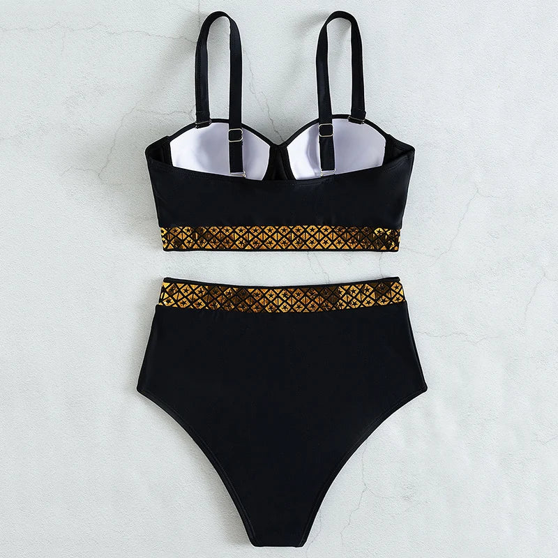 2025 Sexy Push Up Bra Cup Bikinis High Waist Bikini Female Swimsuit Women Swimwear Two-pieces Bikini set Bathing Suit Swim Lady
