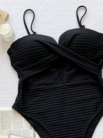 Solid Yellow Ribbed Swimwear Sexy Tummy Control Swimsuit One Piece Woman 2026 Hollow Out Bathing Swimming Suit Wear Monokini