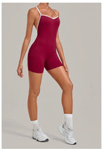Women's Seamless Yoga Jumpsuits Fitness Sports Gym Hip-lifting Sleeveless One-piece Backless Workout Training Shorts Jumpsuit