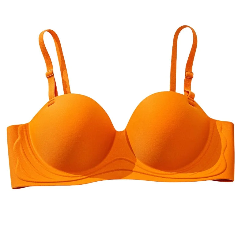 Push-Up Bras Women 1/2 Cup Underwear Sexy Lingerie Solid Color Wireless Fixed Cup Demi Bra Comfort Breathable Brassiere S-XL