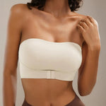 Comfort Tube Top Strapless Bra for Women Push Up Non-Slip Bandeau No Underwire Front Closure Bralette