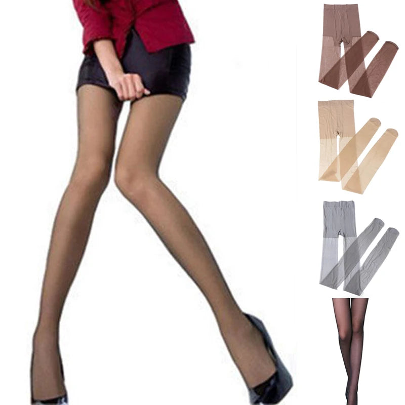 Ultra-Thin Pantyhose Skinny Legs Tights High Elastic Summer Tights Black Nude Gray Stockings Summer Women Sexy Foot Step Sheer
