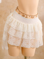 Sexy White Lace Bikini Set 2026 Women Beach Starfish Push Up Bra Swimsuit Holiday Bathing Suit Pleate Cover Up 3 Piece Swimwear