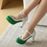 Women Lolita Style Patent Leather Bow Shoes 9.5cm High Heels Anti-slip Rubber Sole Platform Pumps Ideal for Parties Daily Wear