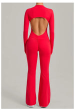 Women's Seamless Yoga Jumpsuits Sports Fitness Gym One-piece Long-sleeves Hip-Lifting Beauty Back Workout Training Bodysuits