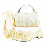 Doershow nice African Shoes And Bag Matching Set With blue Hot Selling Women Italian Shoes And Bag Set For PartyHAS1-10