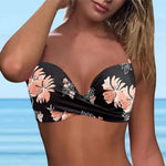 Sexy Bikini Tops Backless Butterfly Hook Design V-Neck Front Knotted Swimwear Tops Backless Bikini Bra