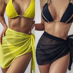 Women Chiffon Swimwear Cover Up Wraps Pareo Scarf Bikini Cover-Ups Wrap Beach Sexy Skirts See-Through Scarf Cover Up Dress