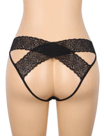 Black Red Crotchless Panties for Women Sexy Hollow Out Lace Lingerie Open Crotch Thong Underwear