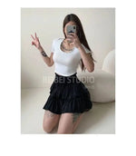Cake Skirt White Fluffy High Waisted Girlish Style Short Half Skirt Black Ballet Skirt Fashion Sweet Korean Women 2026 New 55OK