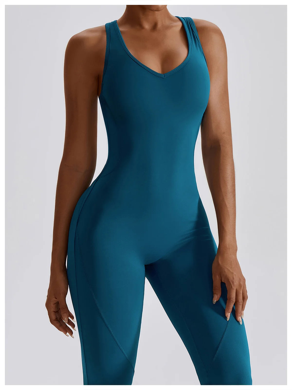 Women Fitness Bodysuit Backless One Piece Yoga Set Jumpsuit Sports Gym Workout Clothes Tights Active Wear Slim Playsuit Female