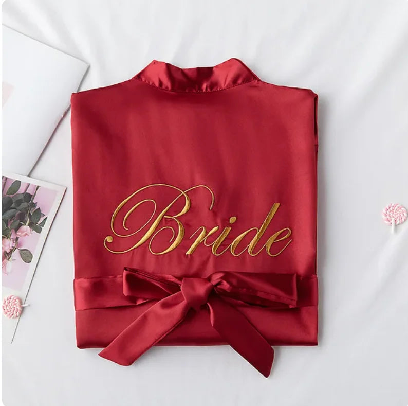 Bride with Team Bride Bathrobe Bride To Be Bridal Shower Bachelorette Party Wedding Decoration Mariage Hen Party Bridesmaid Gift